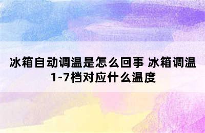 冰箱自动调温是怎么回事 冰箱调温1-7档对应什么温度